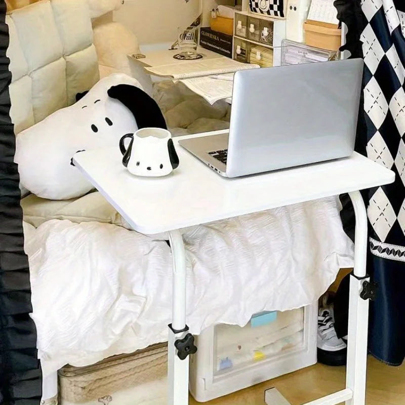 Study Table Bed Side Table Office Computer Table, Universal Pulley+adjustable Height|Ideal for Studying, Working & Storage
