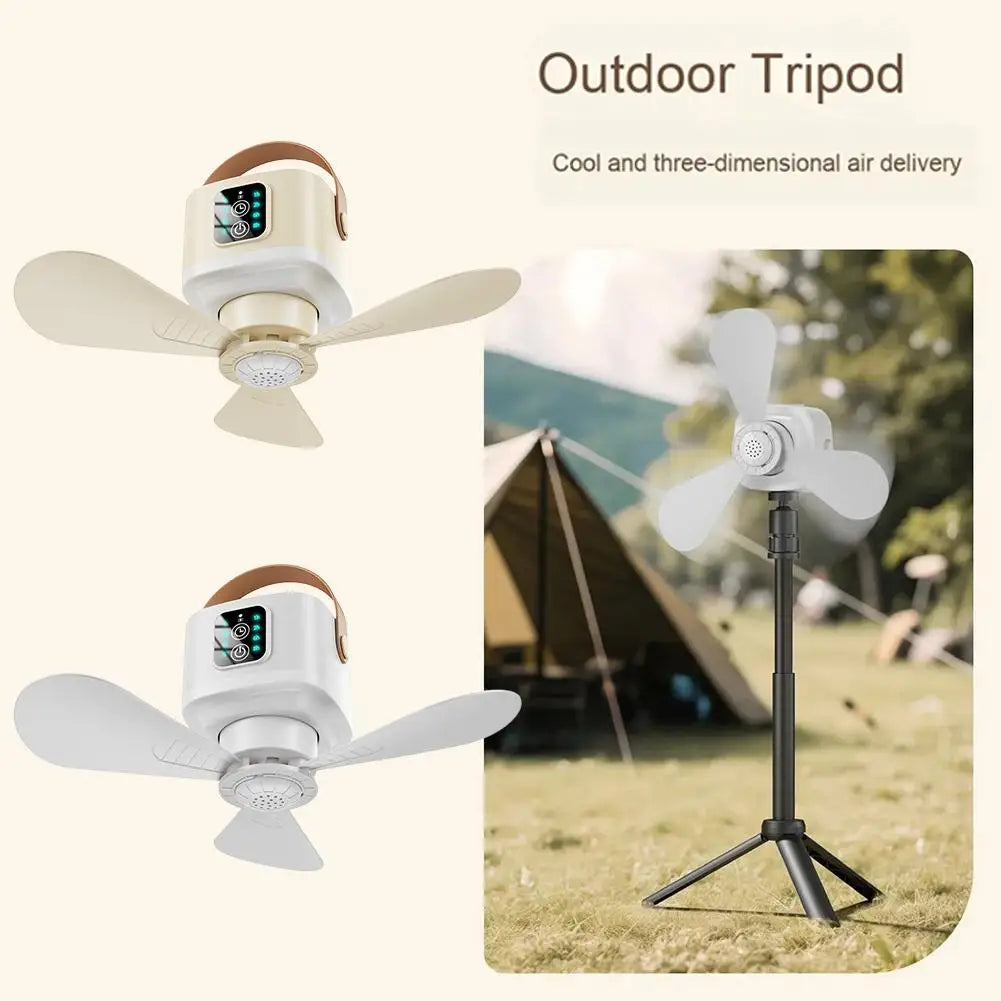 New Portable Rechargeable Ceiling Fan Wireless USB Hanging Fan With Timed remote control for Students Dorm Bed Outdoor Camping