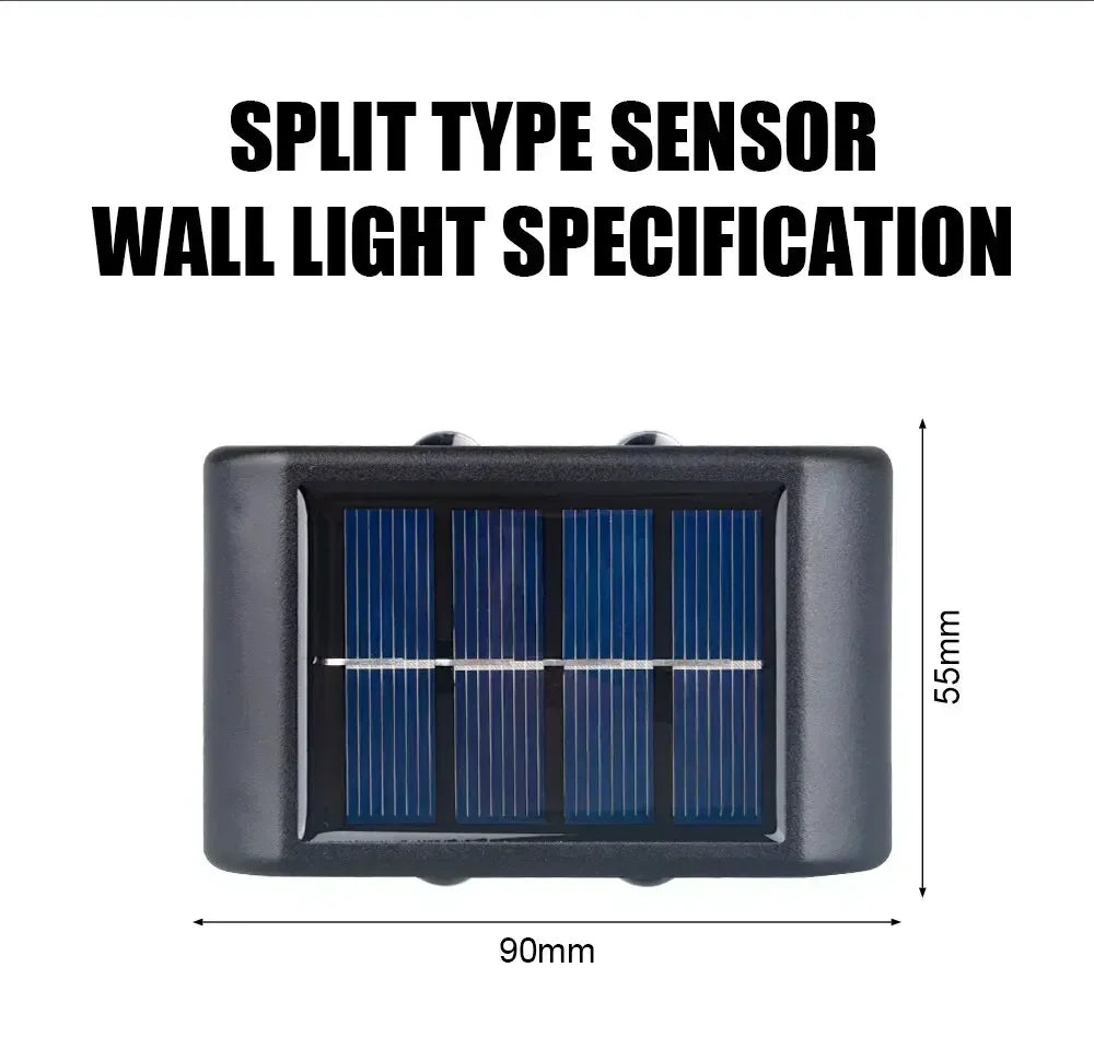 4/6/8 LED Solar Double-headed High Brightness Wall Lights Garden Lights Door Sign Wall Lights Outdoor Waterproof Wall Decor Led