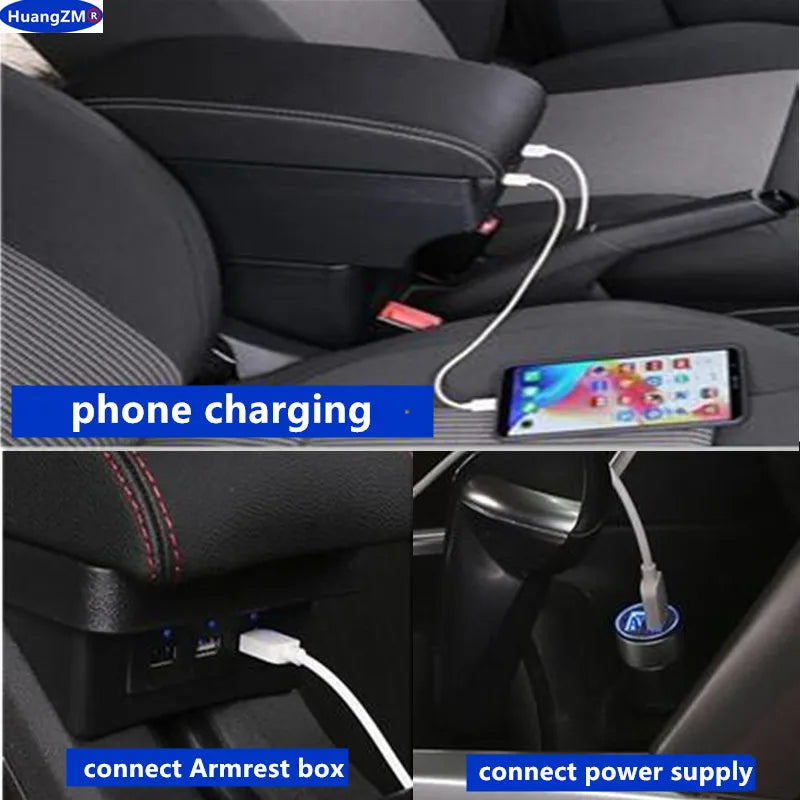 For Honda Jazz Armrest For Honda Fit Jazz 3 2014-2019 Car Armrest Box Car Storage Box Retrofit Accessorie Simple installation