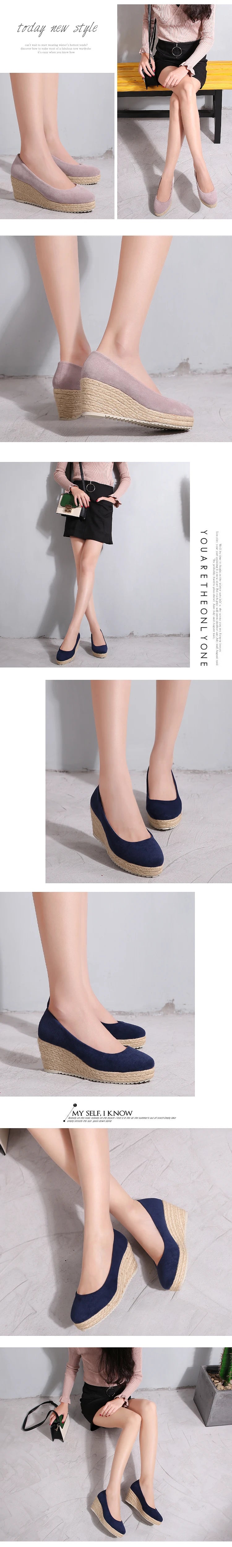 2023 Princess Kate's Same Suede Wedge Single Shoes Women Shallow Mouth Espadrilles Spring&Autumn Sandals High Heels Ladies Shoes