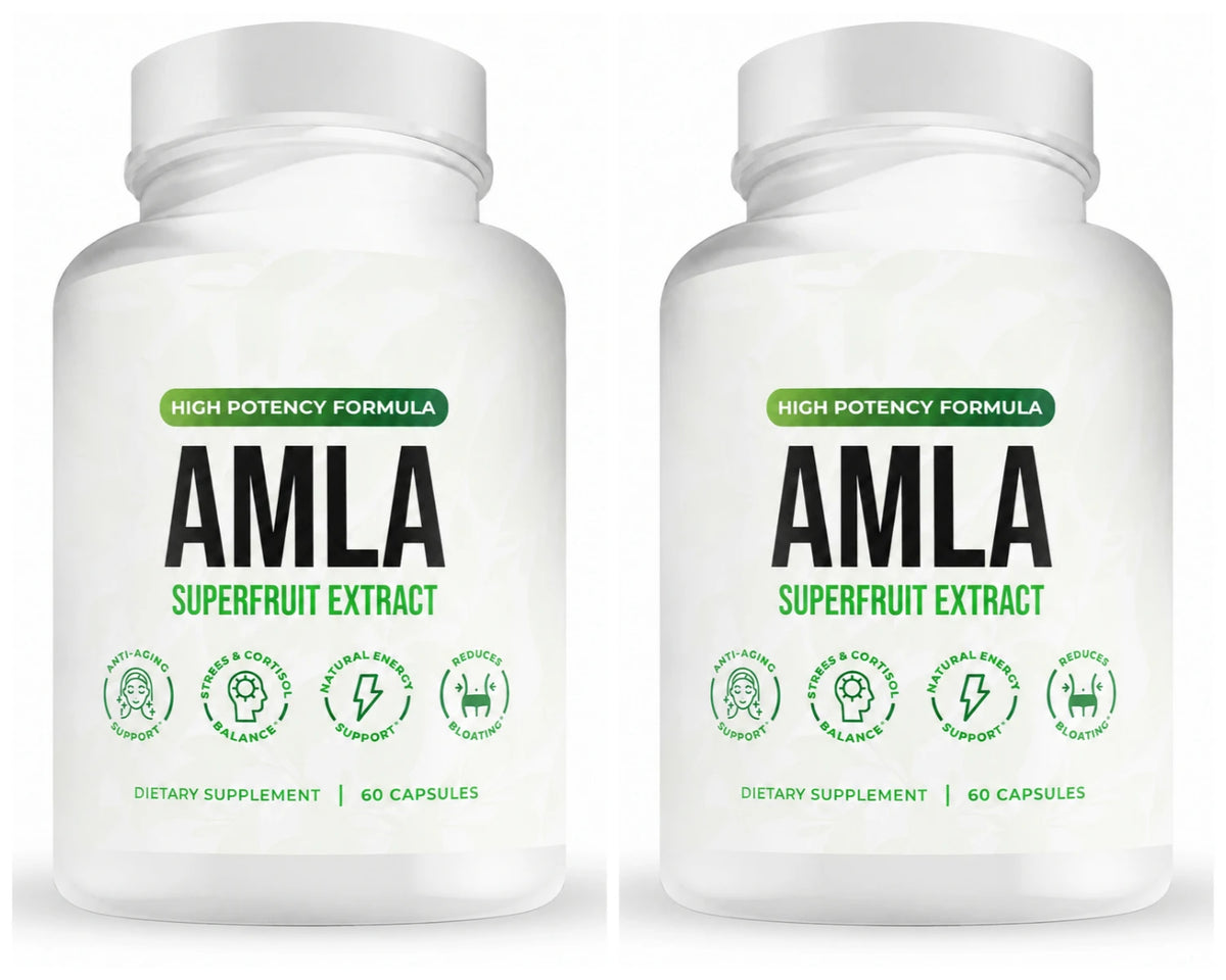 Amla Fruit Extract 1000mg Capsules Superfruit Supplement Energy Support 60 Capsules 30 Servings Vegan Non-GMO Gluten Free