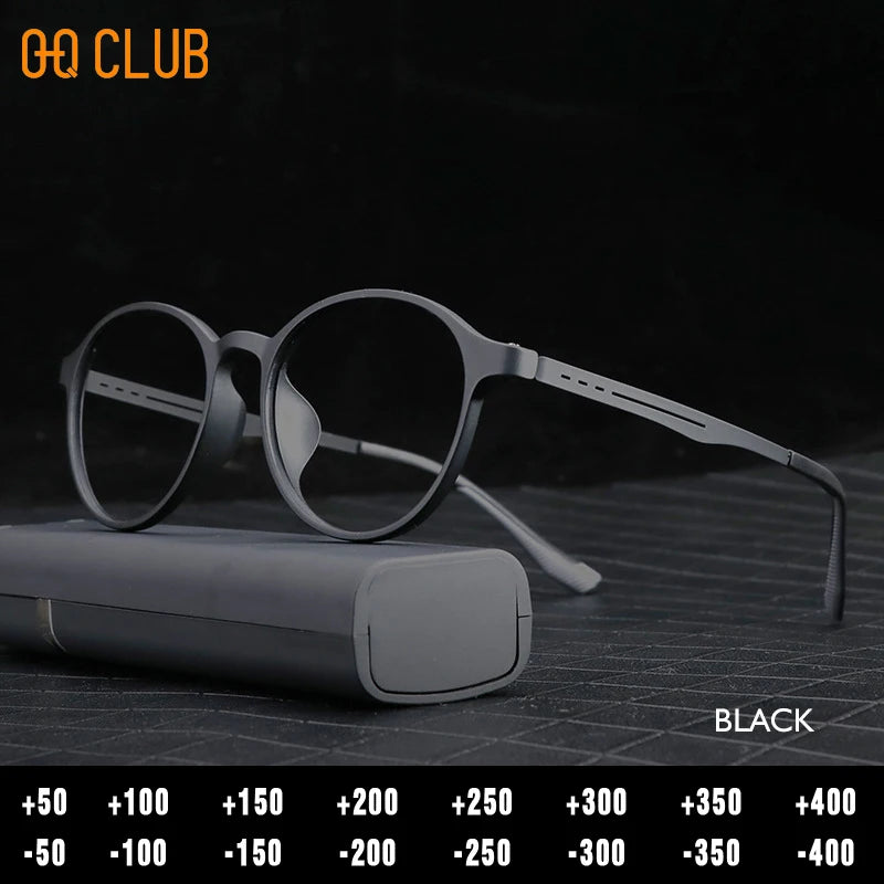 O-Q CLUB Ultra-light Reading Glasses Woman Optical Classic Round TR90 Titanium Legs Lunette Pour Femme Original Women Sunglasses