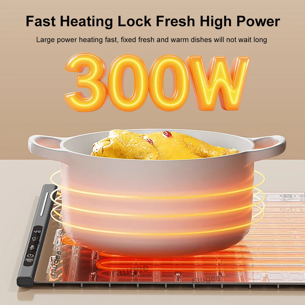Electric Heating Plate Silicone Dining Table Food Warmer Mat Fast Warming Food Coffee Heater Tray Foldable Food Warming Plate