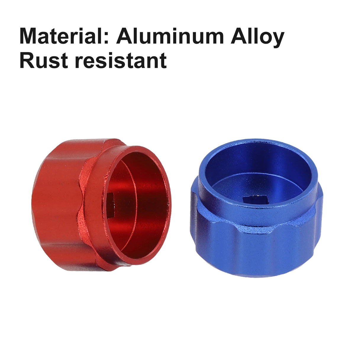 2Pcs Round Wheel Handle Faucet Handles Manifold Gauges Knob Aluminum Alloy Red Blue 34mm Diameter 6.6mm Square Mounting Hole