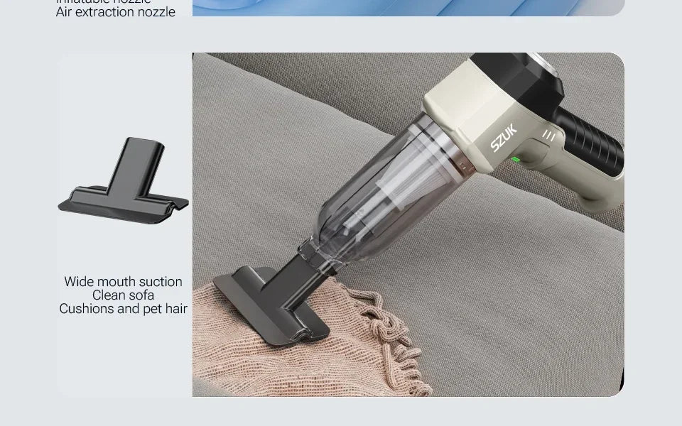 SZUK 9998700PA Cordless Car Vacuum Cleaner Portable Handheld Mini Wireless High Suction Cleaning Machine Vacuum Cleaner for Car