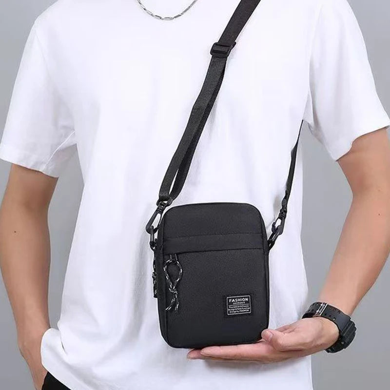 Stylish Men Mini Sling Crossbody Bag, Lightweight Waterproof Small Messenger Shoulder Bag, Compact Pocket Bag for Daily & Travel
