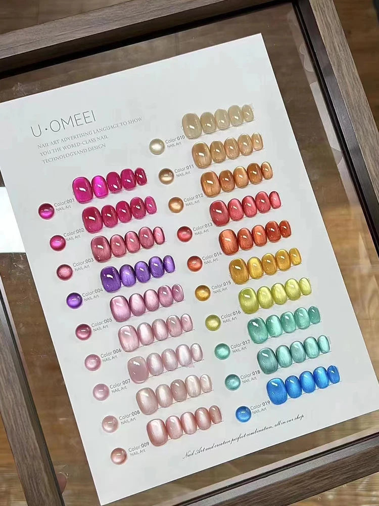 U.OMEEI Hot sale Magnetic Gel 50 colors 19 colors Cat eye Nail gel Non-toxic Uv Gel Nail salon Professional Fashion Nail art kit