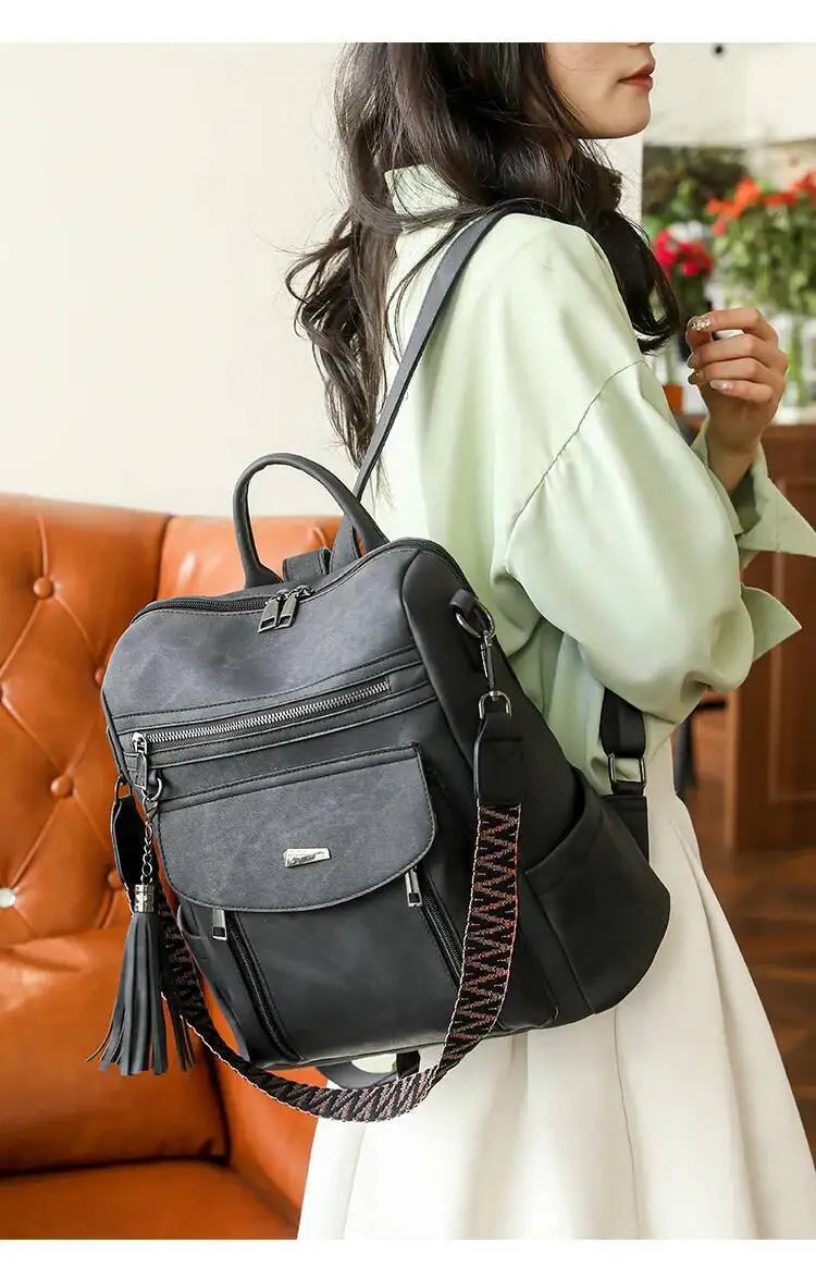 Hot Sale Luxury Women's Backpack Multifunctional Layers Double Shoulder Bags Luxury Good Quality  Spring Trend PU Women's Bag