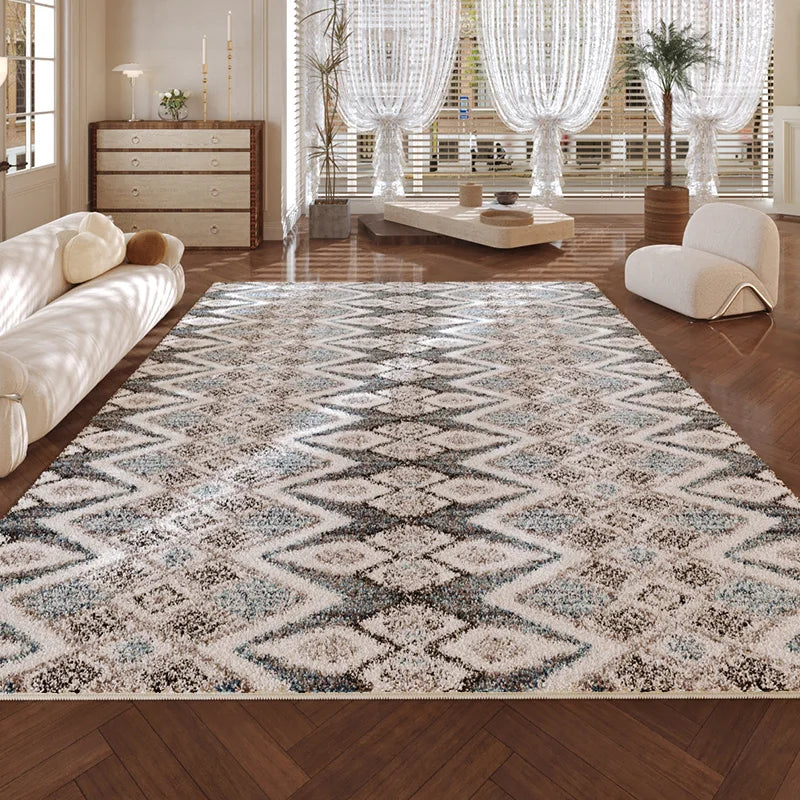 VIKAMA New Design Warm Wave Retro Winter Warm Non-slip Floor Mats Living Room Bedroom Sofa Washable Dirt-resistant Carpet