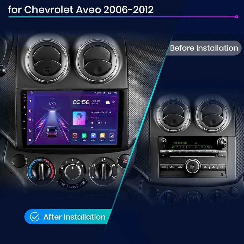 2din Android 15 Car Radio For Chevrolet AVEO T250 2006-2012 Carplay Android Auto Multimedia Stereo Player GPS Navi DSP HD Audio