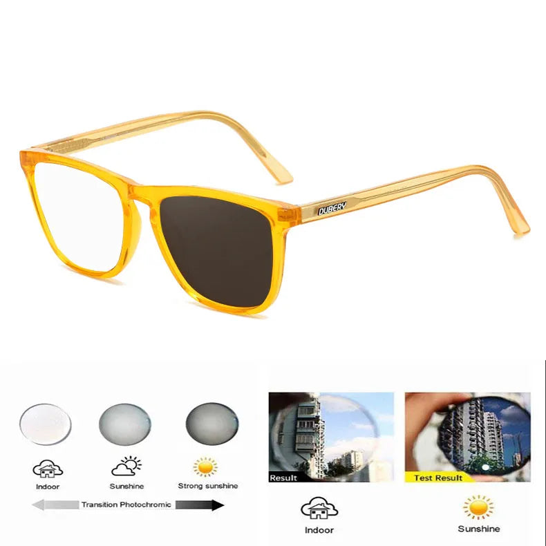 TR90 Square Photochromic Myopia Glasses Men Women Brand Finished Color Changing Driving Nearsighted Eyewear Negative Diopter ﻿