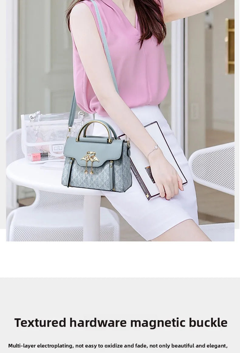 Women's Handbag, New Fashion Trend, Embossed Solid Color, Versatile Casual Shoulder and Crossbody Bag for Women