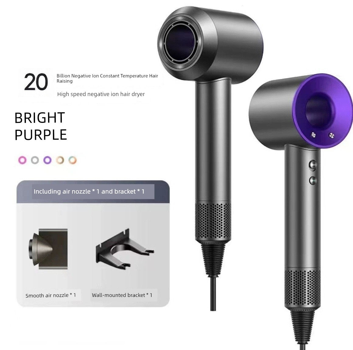 Hair Dryer For Home Negative Ion Top with High-Speed Hair Dryer Student High-Power Negative Ion Leaf-Free Hair Blowing Hair Dryer