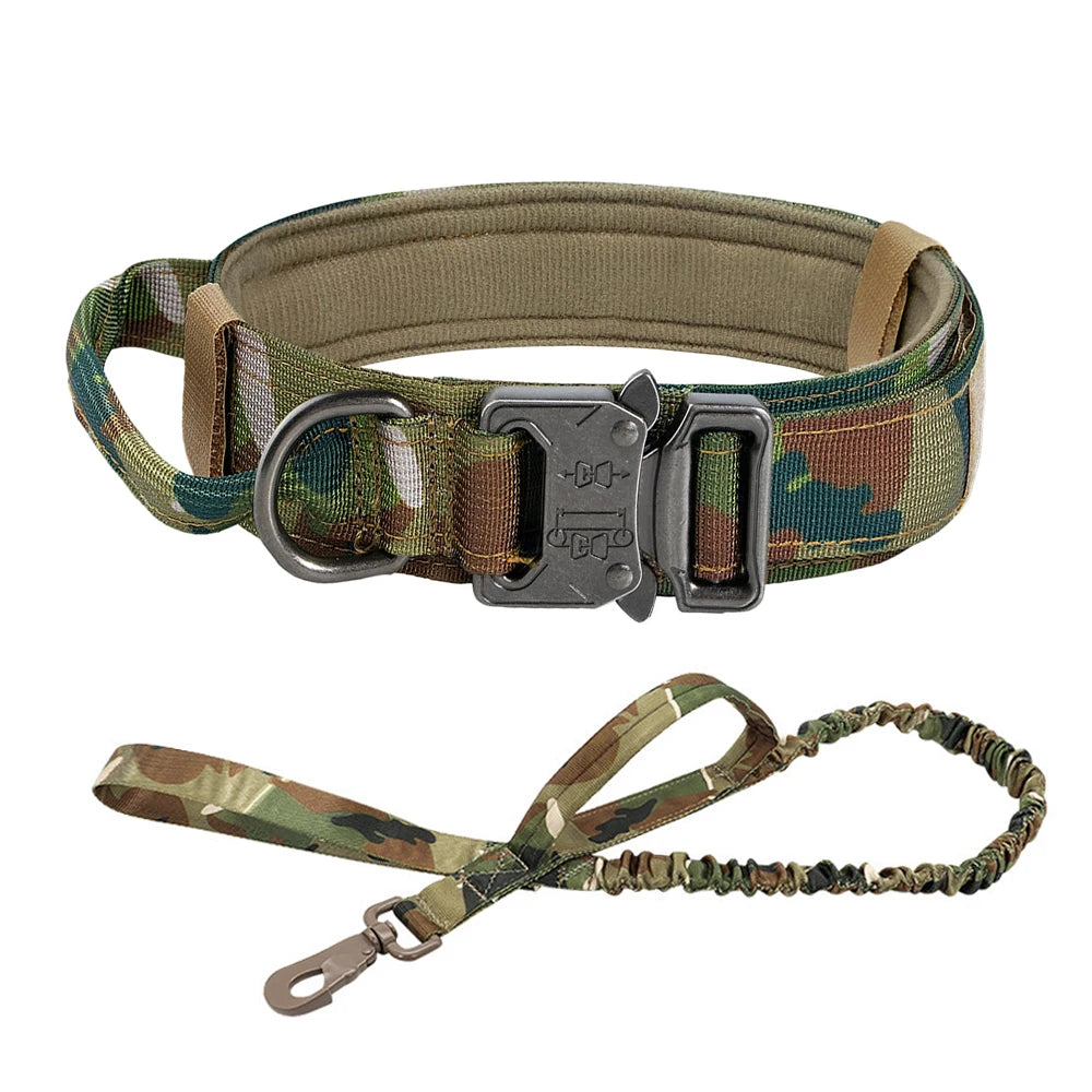 Pet Products Outdoor Tactical Dog Collar Metal Buckle Breathability Nylon Collar Medium and Large Dog Training Neck Collar Dog