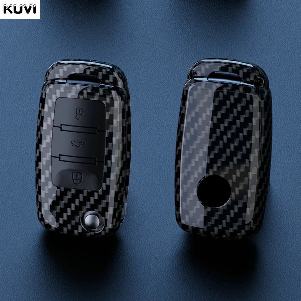 Carbon Fiber ABS Car Key Case Cover Shell For VW Volkswagen Polo Tiguan Passat Golf 7 MK Jetta Skoda Kodiaq Superb Octavia Seat