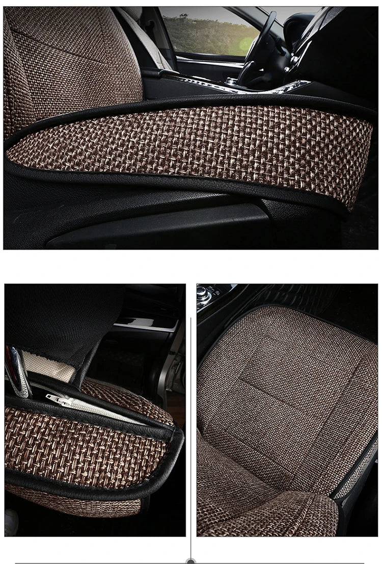 Universal Flax Car Seat Cover For Suzuki Grand Vitara SX4 Swift Ignis Auto Accessories Interior Breathable Protector Pads 차량용품
