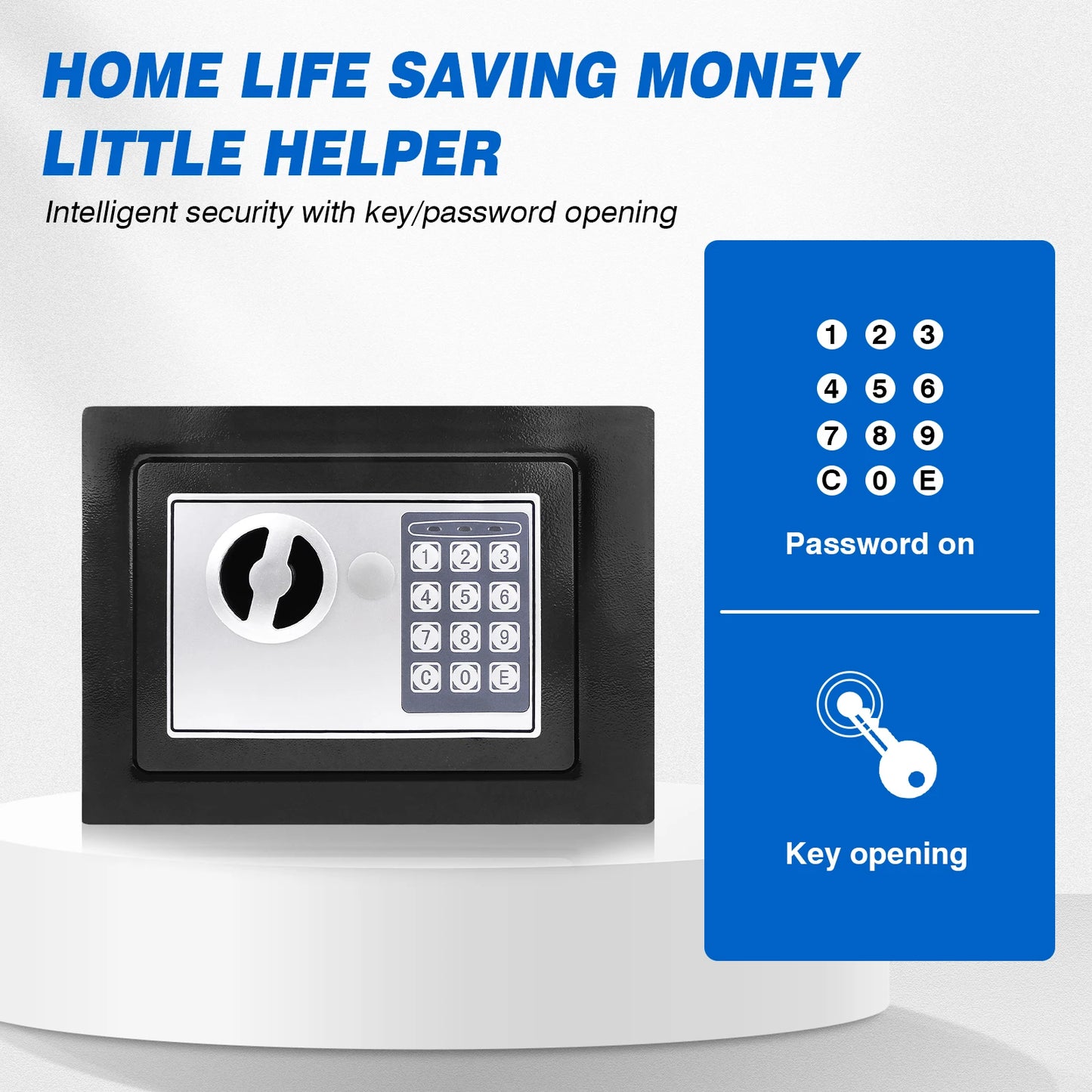 Fireproof Waterproof Home Safe 4.6L/8.5L/16LSafes Home Security Cash Box Cabinet Valuables Protection with Double Digital Keypad