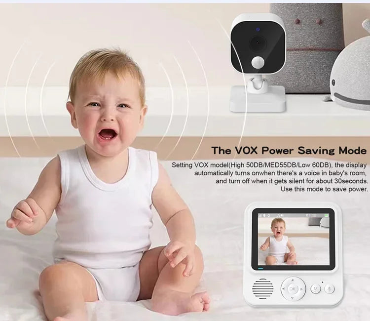 2.8 Inch Portable Video Baby Monitor Indoor 2.4G Wireless Monitor 2-way Audio Night Vision Surveillance Security Cam Babysitter