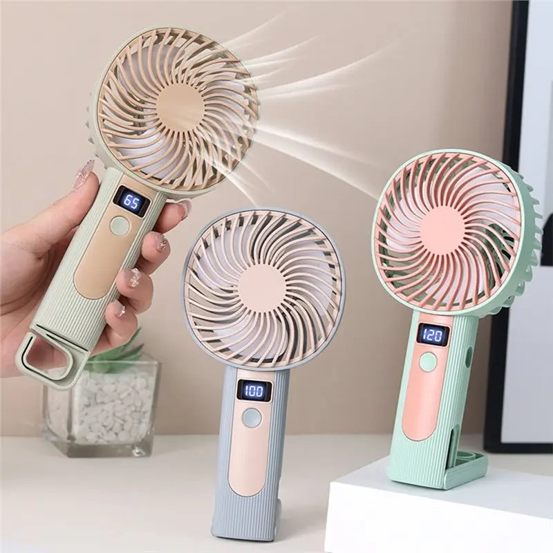 YCOC-Standing Fan Bladeless Electric Handheld Fans Portable Hand Fan USB Rechargeable Fan Fan Green