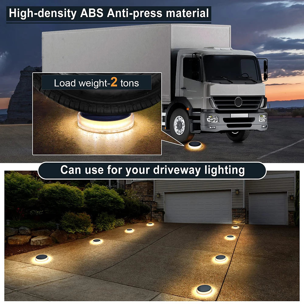 24LED Solar Garden Light Outdoor Solar Lighting Solar Deck Light Step Lights Stair Light Waterproof Lawn Lamps Underground Light