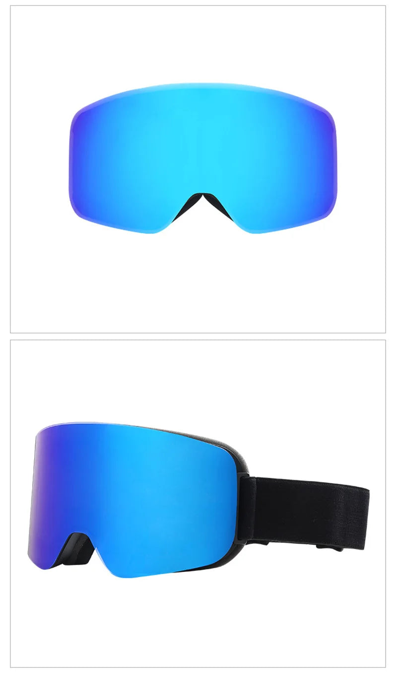 Adult Ski Snowboard Goggles Unisex Double Anti-Fog UV400 Cylindrical Lens Skiing Eyewear Mask Snow Protection over Glasses