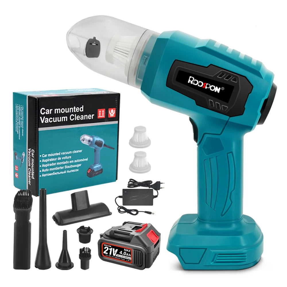 Cordless Car Vacuum Cleaner Rechargeable Auto Vacuum Cleaner Handheld Home Carpet Pets Hair Blowing Tools for Makita 18V Battery