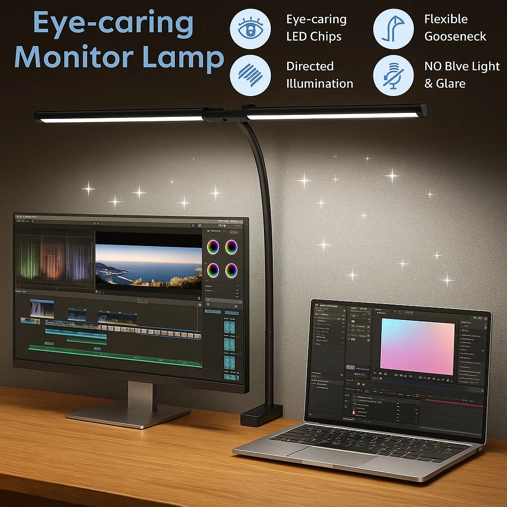 Double Single Head Led Clip Desk Lamp Dimmable Computer Table Lamps Monitor Light Architect Table Lamp for Office Reading Lights