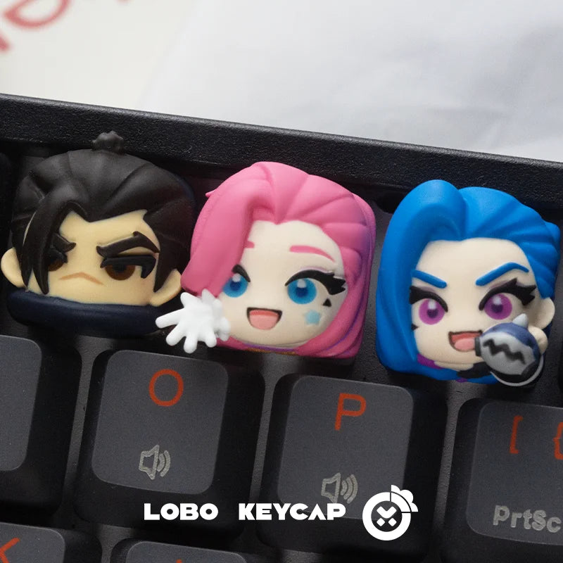 LoL Anime Keycaps Resin Kawaii Customized Personalized Cute Seraphine Jinx Keycap