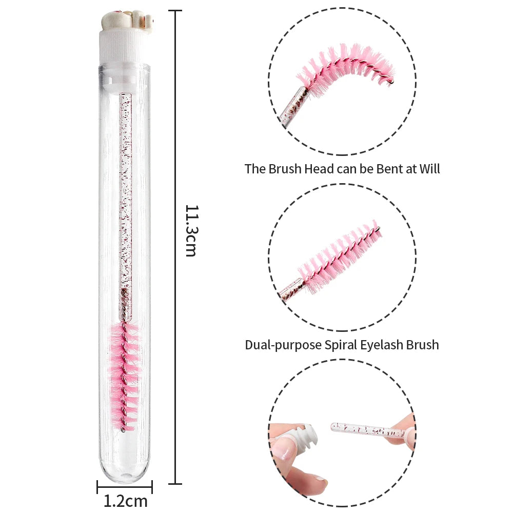 Christmas Eyelash Brush Tubes With Lash Reusable Mascara Wands Replaceable Makeup Applicators Dust-proof Lash Extension Supplies