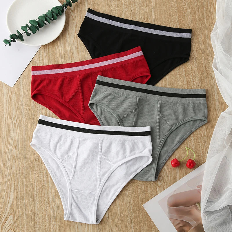 S-3XL 3-5Pcs Women Sport Briefs High Waist Panties Comfort Solid Color Underwear Sexy Underpants Intimate Lingerie Soft Briefs