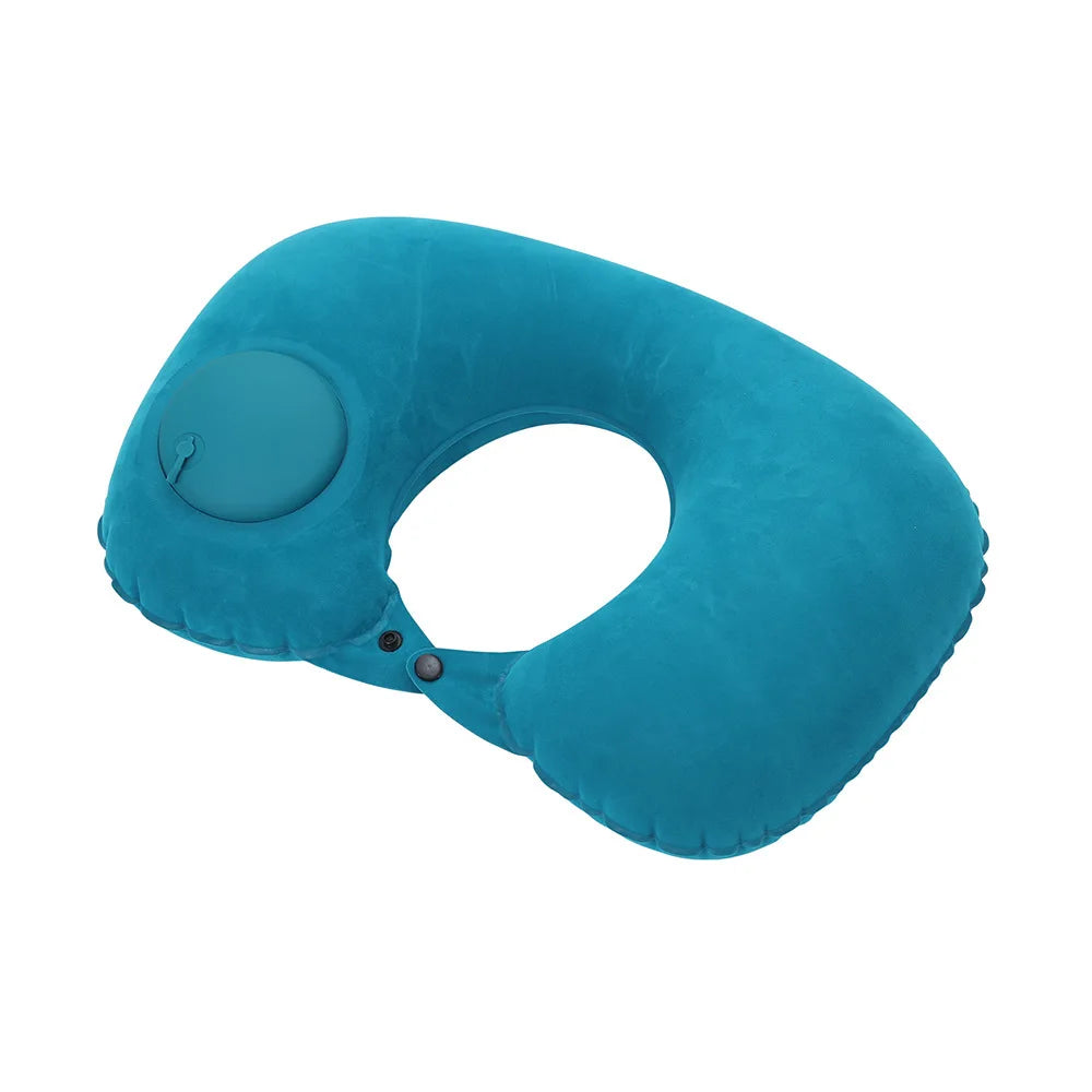 SPDJUMPER Inflatable Travel Neck Pillow, U-Shaped Portable Pillow with Storage Bag for Airplane, Car, Office & Home