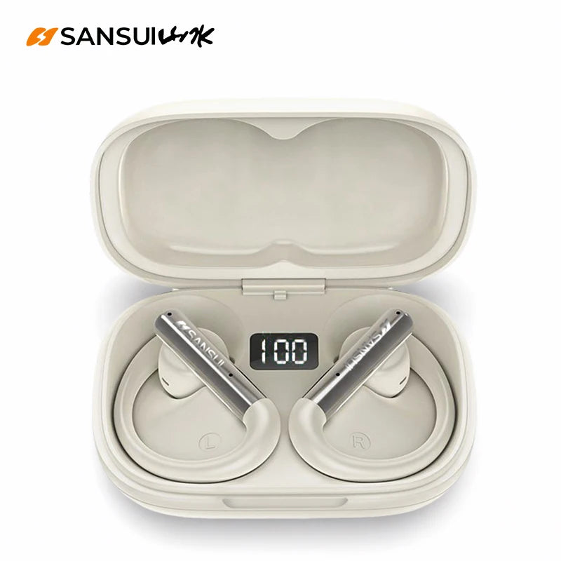 Sansui W33 Spatial Audio Bluetooth 5.4 Earphones ENC Noise Canceling Bluetooth Headphone in-Ear OWS Wireless Sports Headsets