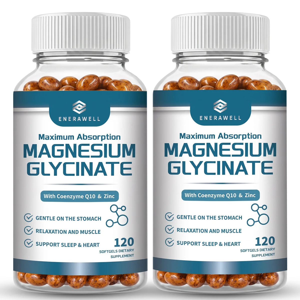Magnesium Glycinate 500mg Nutritional Supplement Supports Nervous System Bone & Muscle Health Supports Calm Mood & Body Relaxation for Daily Wellness
