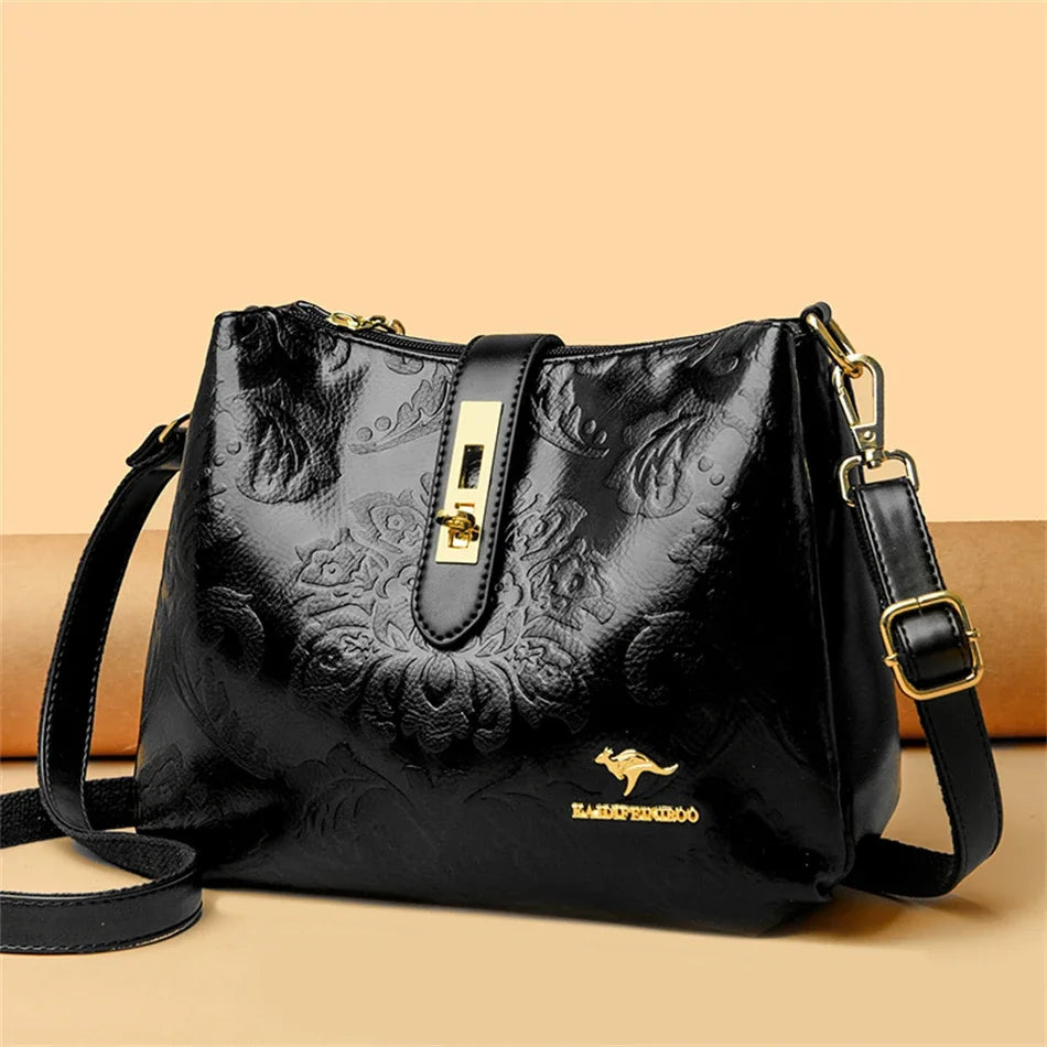 3 Layers Women 2024 Luxury Handbags Women Bags Designer Casual Shoulder Bags High Quality Leather Crossbody Bags for Female