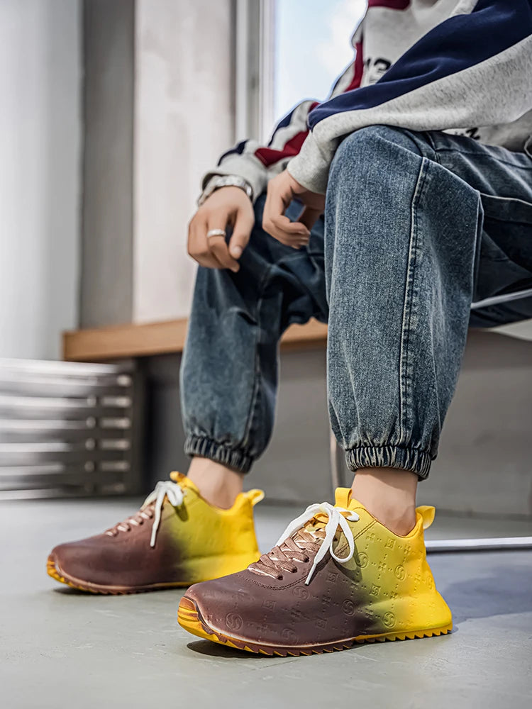 Men's Casual Sports Shoes Are Lightweight Comfortable Printed Trendy Versatile and Easy To Match with Street Style