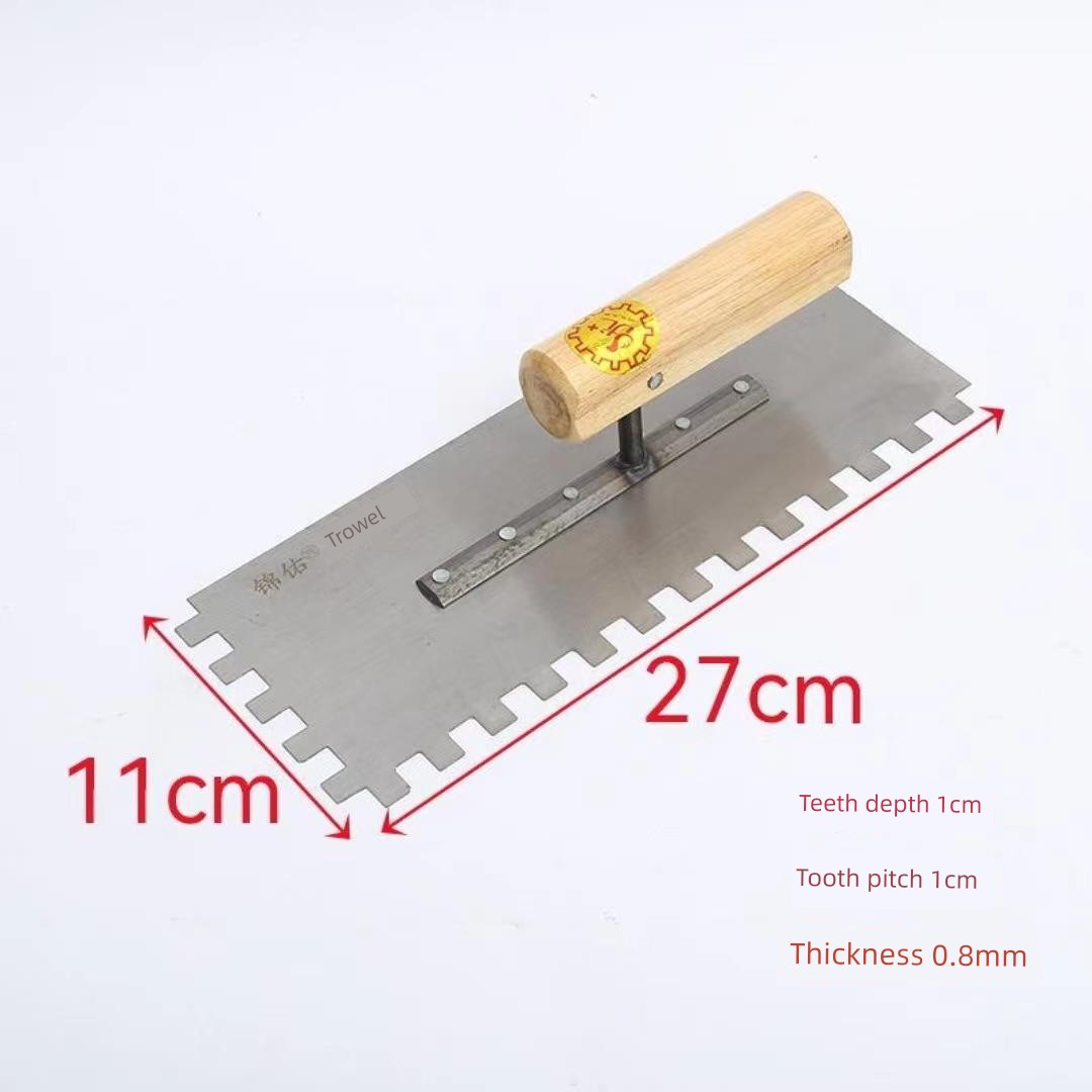 Tile Serrated Spatula Square Tooth Toothed Plastering Knife Paving Tile Plastering Knife Flat Gray Batch Ash Spoon Masonry Tool