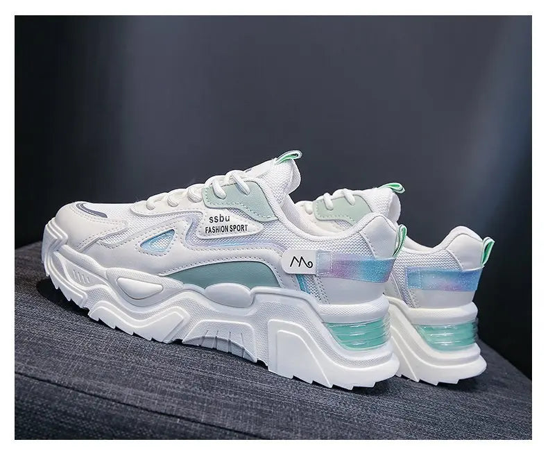 Women‘s Shoes 2023 New Fashion Breathable Mesh All-match Casual Shoes Lace Up Female Platform Shoes Sneakers Woman Zapatos Mujer