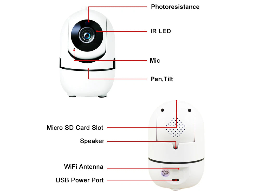 Anpviz 1080P Mini PTZ Camera Wifi Indoor Smart Baby Monitor Mini Wireless IP Camera Support 5G Wifi Auto Tracking YIIOT App View