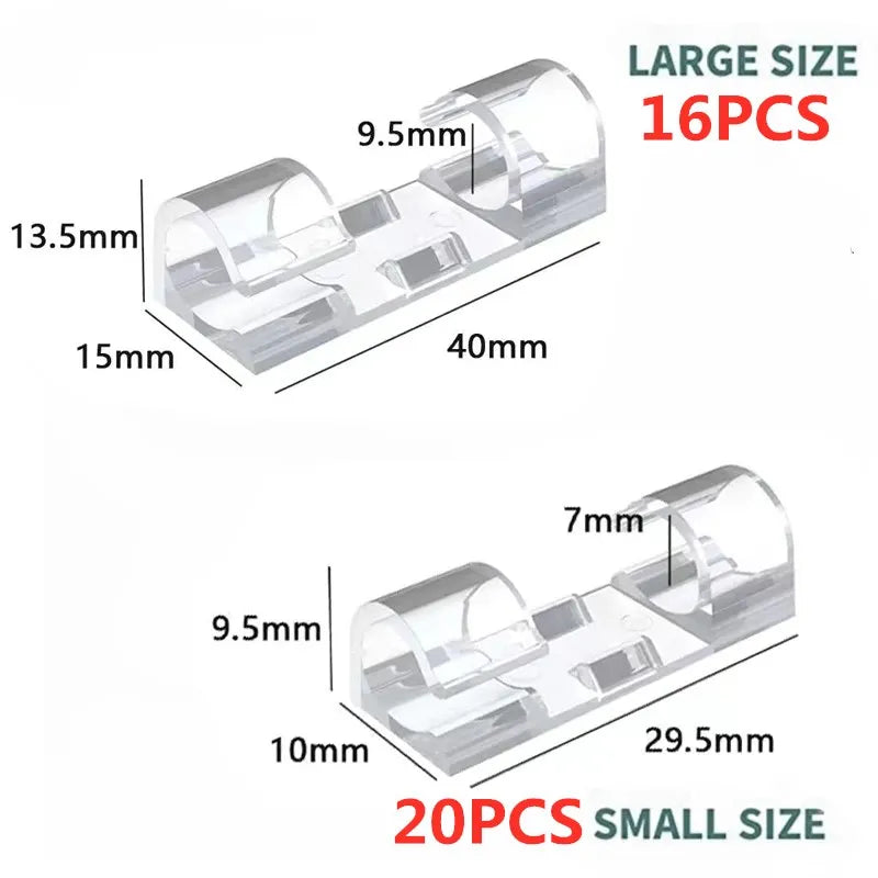 Cable Organizer Clips Wire Winder Holder Earphone Mouse Cord Clip Protector USB Cable Management Adhesive Wall Hooks Desk Clamp