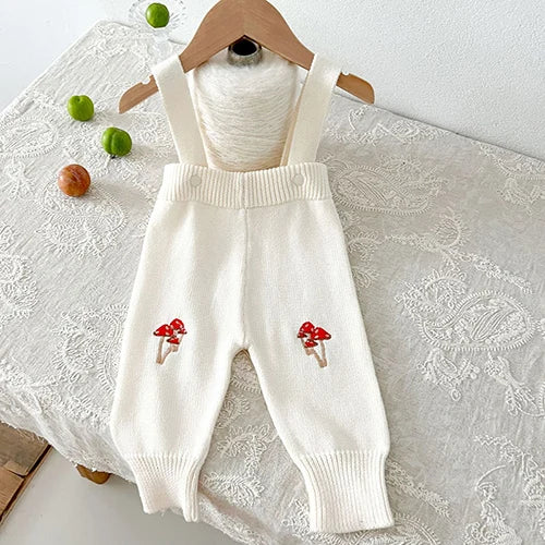 2024 New Autumn Winter Children Knitted Clothes Suit Long Sleeved Knitted Pullover+Jumpsuit Newborn Baby Boys Girls Clothing Set