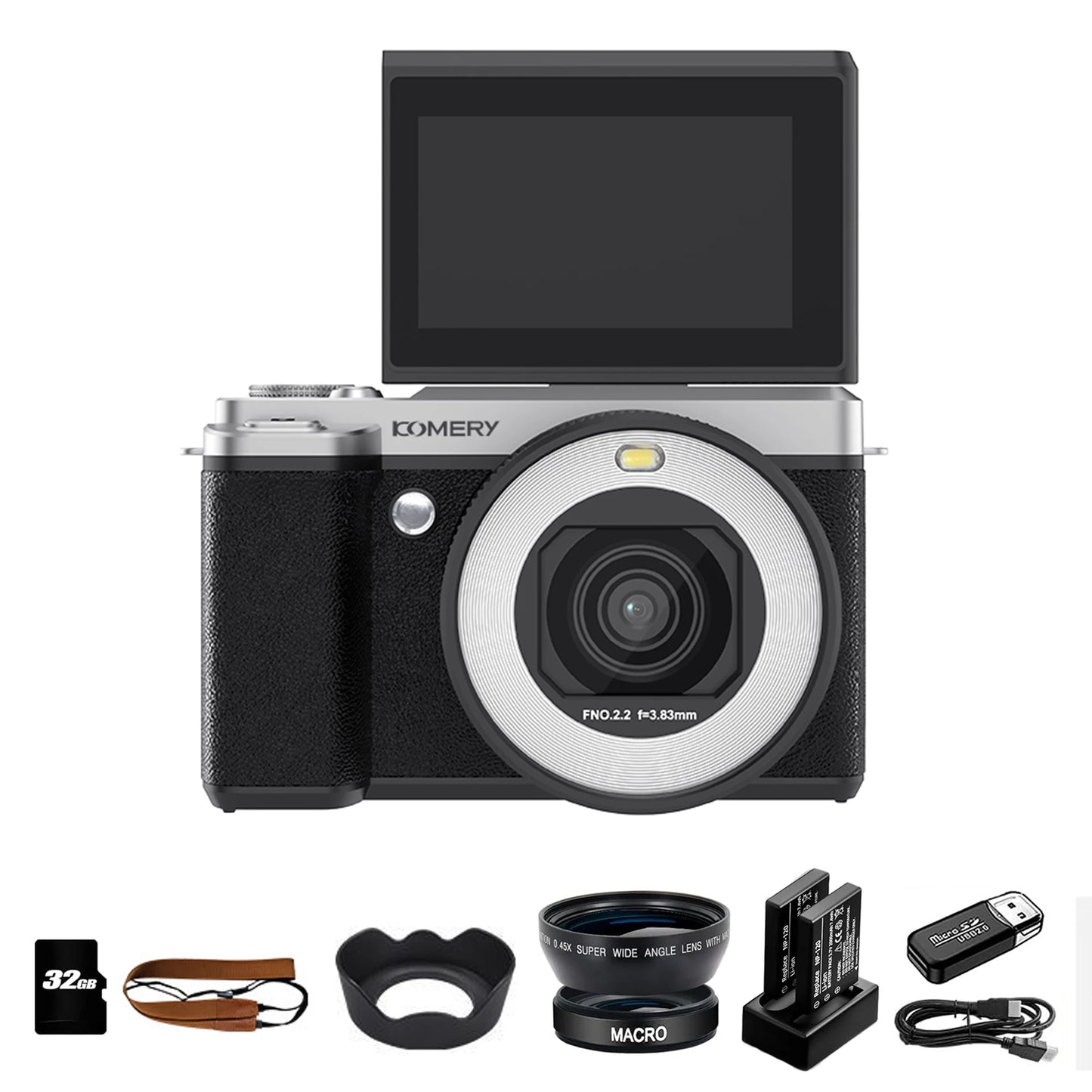5K Digital Camera Auto Focus 80MP Vlogging Camera for YouTube and Anti-Shake Video Camera with Flash Dual Lens Selfile Camcorder
