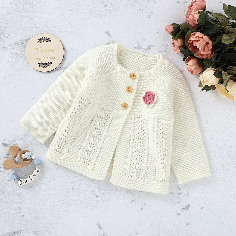 Baby Romper Set Knit Autumn Newborn Girl Boy Long Sleeve Coat Jumpsuit Outfit Hat 3PC Fashion Solid Infant Clothing Suit Sweater