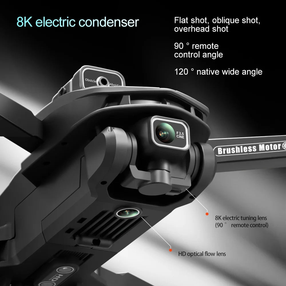 2025 Mini Drone 8K Professional HD Dual Cameras V168 Max Foldable Outdoor Drones Long Range WIFI FPV App RC Control Portable