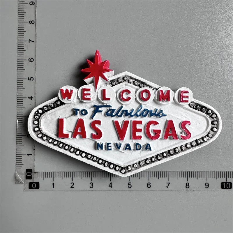 World Tourism Fridge Magnet Souvenir USA Las Vegas Florida Cultural Landscape Refrigerator Stickers Gift Set Home Decoration