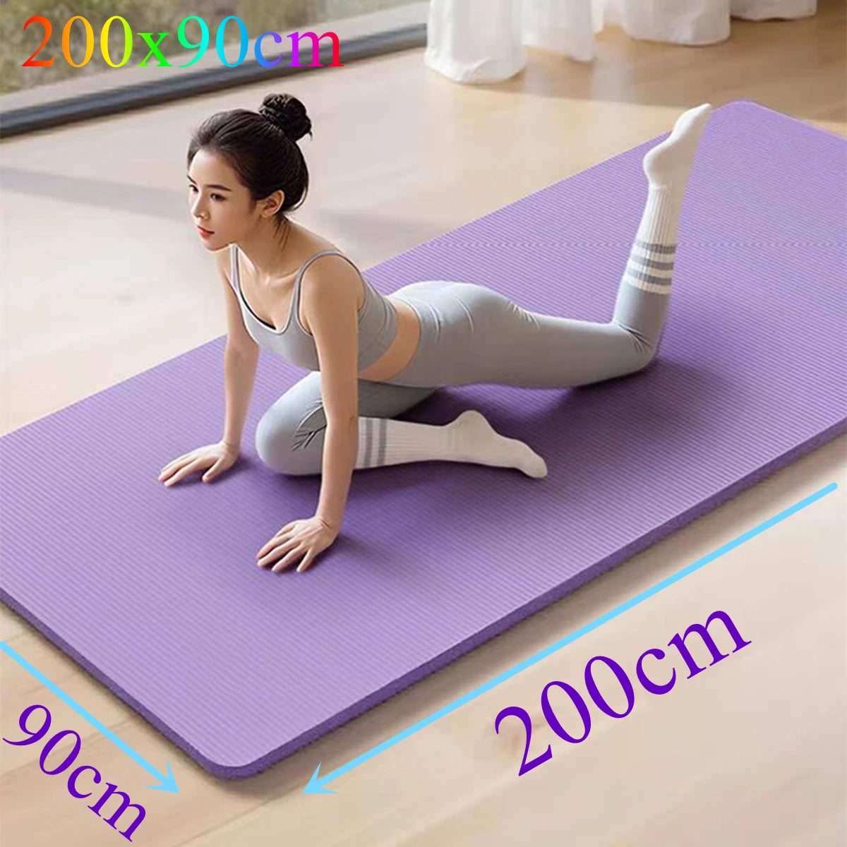 Widening By 90cm Yoga Mat Length 200cm Moisture-proof Outdoor Non-Slip Durable Camping Picnic Mat Exercise Gym Fitness Workout