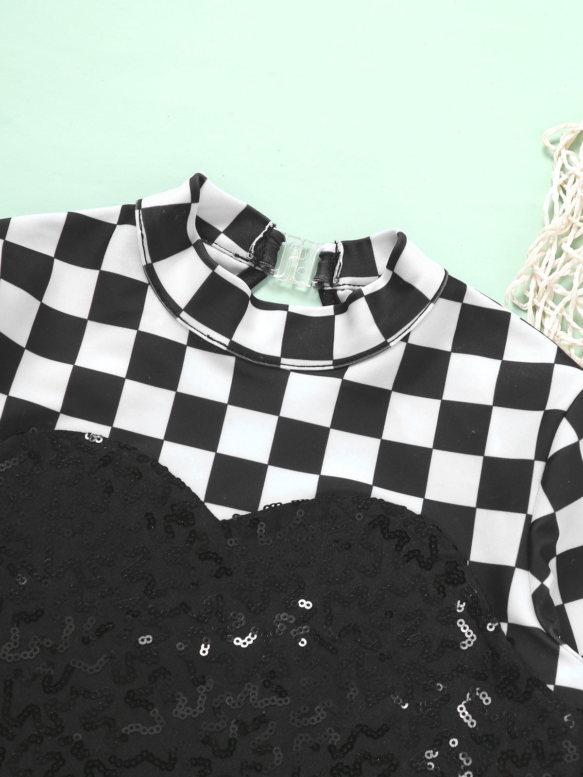 Kids Girls Checkerboard Racer Costume Halloween Car Driver Cosplay Leotard Dress with Tulle Skirt Themed Party Driving Roleplay