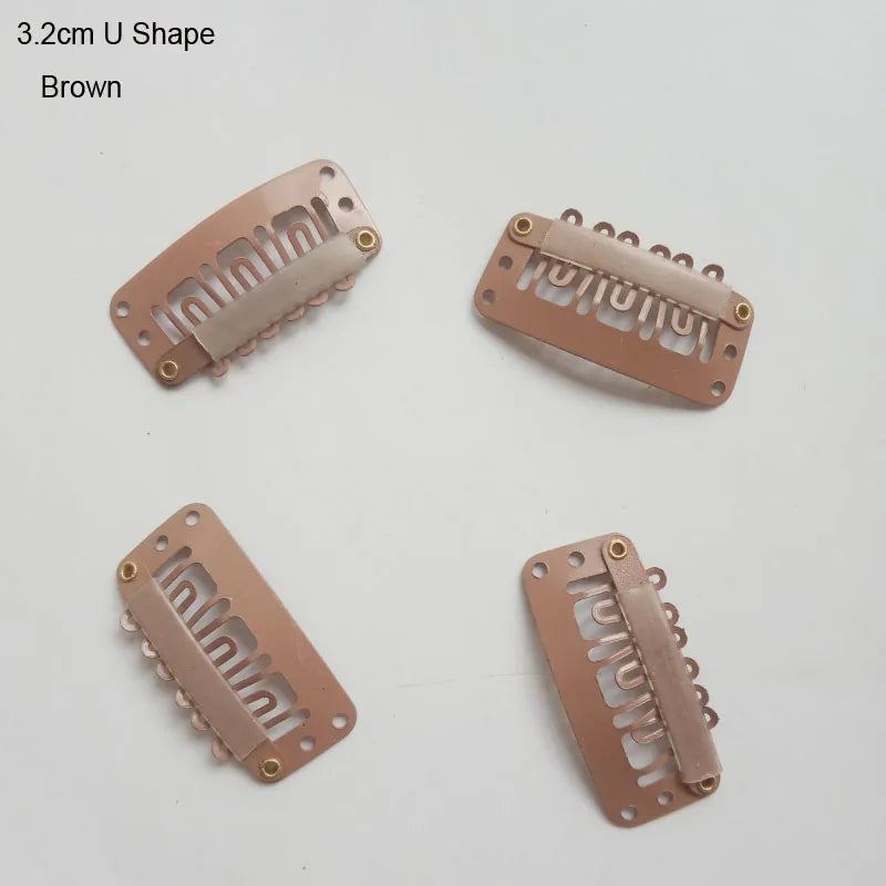 30pcs 2.3cm-3.6cm Hair Extension Clips Wig Clips For Human Hair Bangs Snap Hair Clips For Extensions Metal Comb For Closure