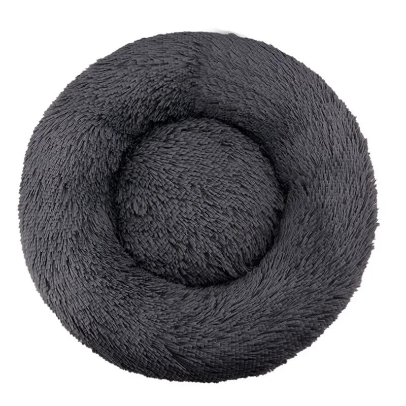 Round Winter Warm Plush Pet Bed - Washable Dog Cat Basket for Small Medium Large Pets Sofa Cushion
