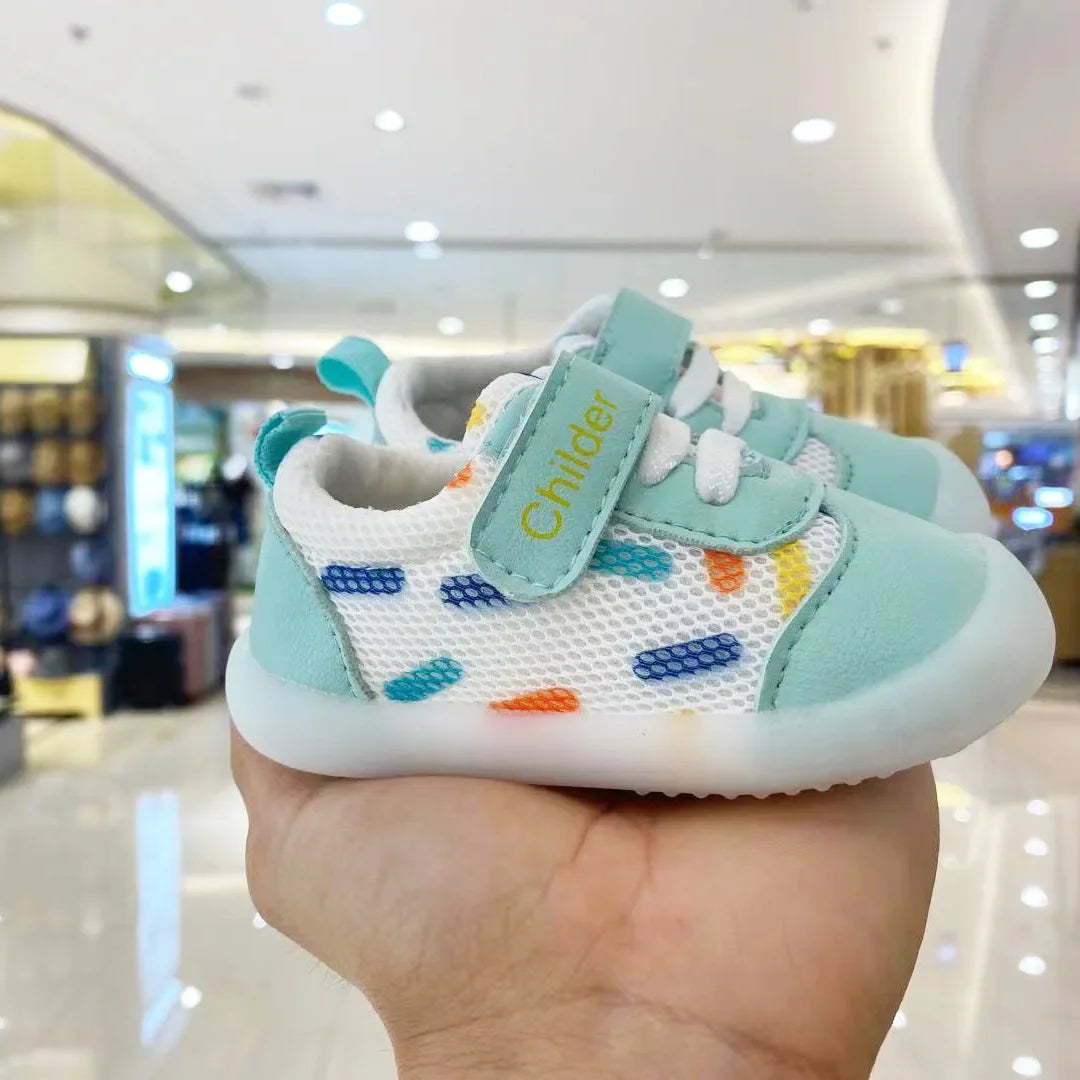 Boys/Girls Baby Walking Shoes 2025 Spring/Autumn New 0-2 Year Old Shoes Soft Sole Mesh Breathable Baby Shoe Nude Shoe Bebê أحذية